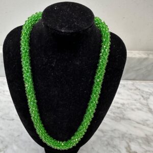 Emerald Glow Crystal Bead Necklace