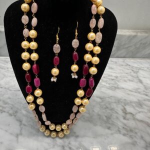 Regal Blush Multicolor Bead Necklace Set