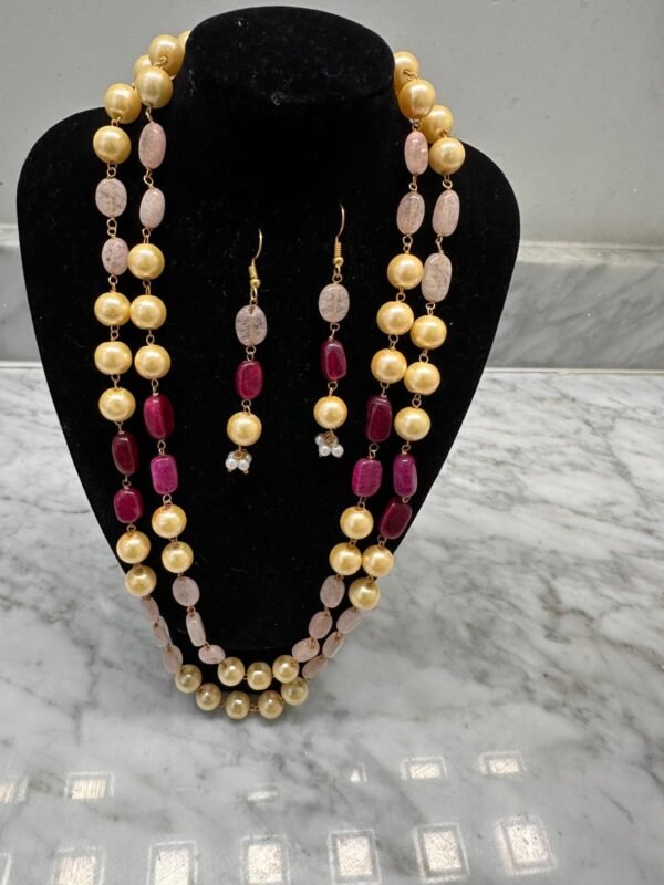 Regal Blush Multicolor Bead Necklace Set